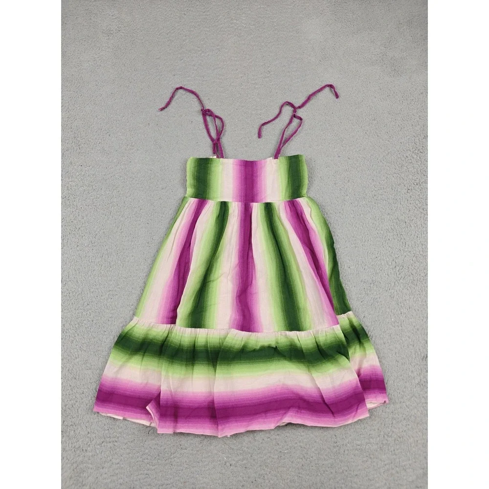Janie‎ And Jack Dress Girls 10 Multicolor Stripe Smocked Ruffle Sundress Summer